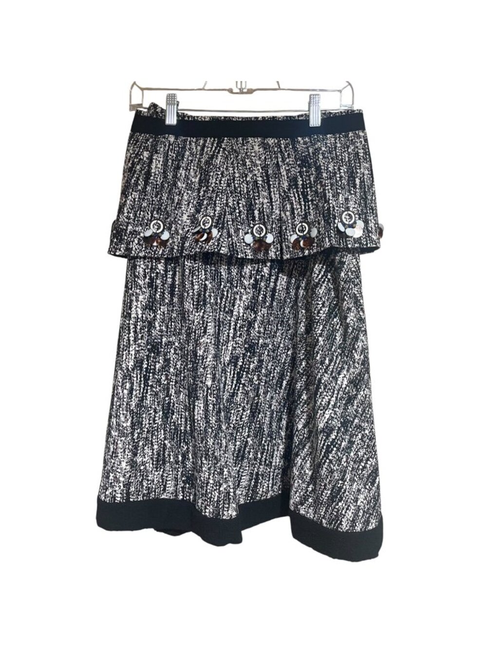 dorothee schumacher mixed media tweed midi skirt